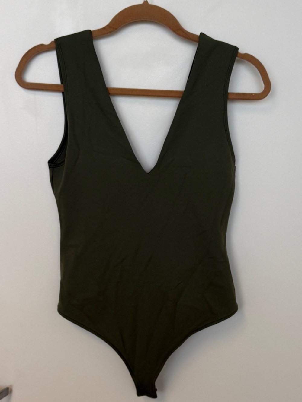 Free People Womens Olive Green Bodysuit Sz Medium